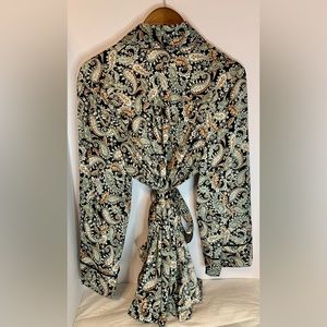 NWT JEANNIE MAI x INC Paisley Print Jacket with Tie Belt - Size Large
